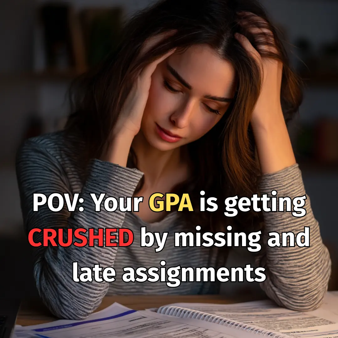 stressed female student hands on head, trying to organize course work